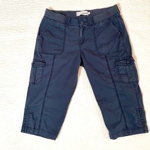Sonoma cargo capri pants, navy blue, stretch waist band, size 12